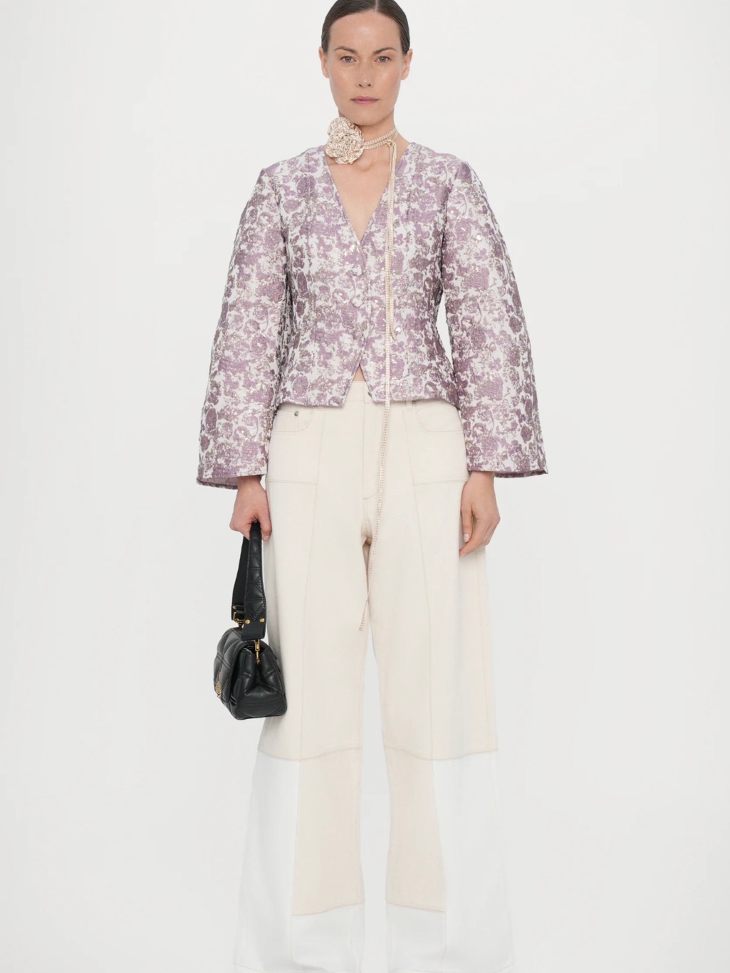 Baum Und Pferdgarten Lavender Floral Brocade Blazer Women Size Us 6 Nwt